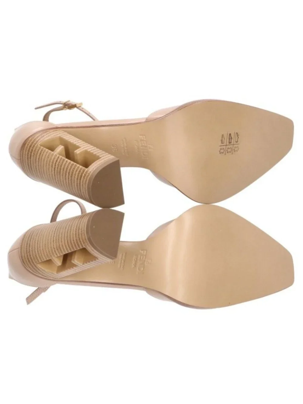 Fendi Leather Strap Pumps 36 Heel